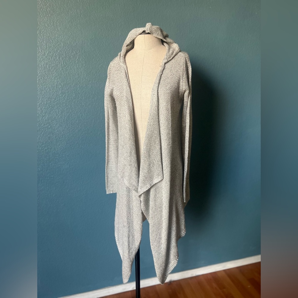 Cotton On Light Gray‎ Hooded Womens Cardigan Size Small Knit Wear